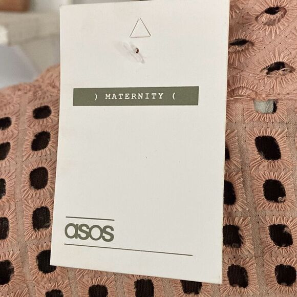 NWT ASOS maternity shirt size 14 blush color long sleeved smocked top mock neck - Picture 8 of 12